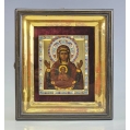 Fine Antique Russian Gilt Silver Enamel Icon The Sign Mother of God ( Znamenie ) image 8