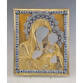 Fine Antique Russian Kazan Mother of God Icon Silver Gilt Cloisonné Enamel Oklad image 3