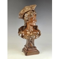 Fine Large 19C French Bronze Bust Emile Pinedo ( 1840 - 1916 ) Floreal image 2