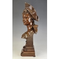 Fine Large 19C French Bronze Bust Emile Pinedo ( 1840 - 1916 ) Floreal image 11