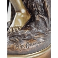 Fine Large 19C French Bronze Sculpture Hippolyte Moreau ( 1832-1927 ) Le Reveil image 2