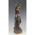 Fine Large 19C French Bronze Sculpture Hippolyte Moreau ( 1832-1927 ) Le Reveil image 7