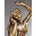 Fine Large 19C French Bronze Sculpture Hippolyte Moreau ( 1832-1927 ) Le Reveil image 9