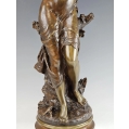 Fine Large 19C French Bronze Sculpture Hippolyte Moreau ( 1832-1927 ) Le Reveil image 10