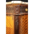 Fine Large 19C French Marquetry Parquetry Wood Gilt Bronze Commode Cabinet image 4