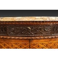 Fine Large 19C French Marquetry Parquetry Wood Gilt Bronze Commode Cabinet image 7
