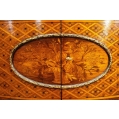 Fine Large 19C French Marquetry Parquetry Wood Gilt Bronze Commode Cabinet image 8