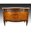 Fine Large 19C French Marquetry Parquetry Wood Gilt Bronze Commode Cabinet image 10