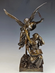 Fine Large 19C French Patinated Bronze Sculpture Henry Levasseur ( 1853-1934 )