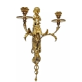 Fine Pair 19C French Gilt Bronze Wall sconces Cherubs image 2