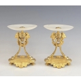 Fine Pair of 19th Century French Gilt Bronze and Onyx Tazzas Compotes image 5