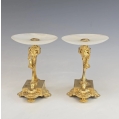 Fine Pair of 19th Century French Gilt Bronze and Onyx Tazzas Compotes image 6
