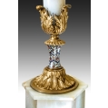 Fine Rare 19C French Onyx Gilt Bronze Enamel Floor Lamp image 3