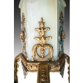 Fine Rare 19C French Onyx Gilt Bronze Enamel Floor Lamp image 4