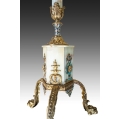 Fine Rare 19C French Onyx Gilt Bronze Enamel Floor Lamp image 6