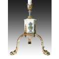 Fine Rare 19C French Onyx Gilt Bronze Enamel Floor Lamp image 7