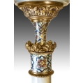 Fine Rare 19C French Onyx Gilt Bronze Enamel Floor Lamp image 8