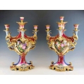 Gorgeous Large 19C French Pair Porcelain Old Paris Candelabras image 1