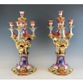 Gorgeous Large 19C French Pair Porcelain Old Paris Candelabras image 6
