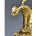 Gorgeous Lrg 19C French Pair Rouge Marble Gilt Bronze Ewers Napoleon III image 9