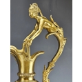 Gorgeous Lrg 19C French Pair Rouge Marble Gilt Bronze Ewers Napoleon III image 11