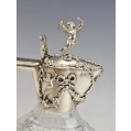 Gorgeous Pair 19C German Sterling Silver Crystal Claret Jugs image 2