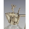 Gorgeous Pair 19C German Sterling Silver Crystal Claret Jugs image 3