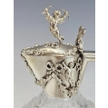 Gorgeous Pair 19C German Sterling Silver Crystal Claret Jugs image 9