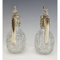Gorgeous Pair 19C German Sterling Silver Crystal Claret Jugs image 11