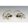 Gorgeous Pair 19C German Sterling Silver Crystal Claret Jugs image 16