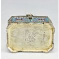 Exceptional 19C Russian Gilt Silver Cloisonne & Plique a Jour Enamel Box image 5
