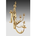 Huge Antique 19C French Pair Gilt Bronze Wall Sconces image 6