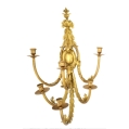 Huge Antique 19C French Pair Gilt Bronze Wall Sconces image 8