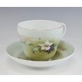Huge Antique 19C Russian Unique Gardner Porcelain Cup Saucer Hand Painted image 1