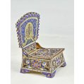Imperial Russian Silver-Gilt Cloisonné and Plique-à-Jour Enamel Salt Throne image 2