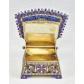 Imperial Russian Silver-Gilt Cloisonné and Plique-à-Jour Enamel Salt Throne image 5