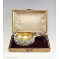 Imperial Russian Silver-Gilt Shaded Enamel Presentation Kovsh in Box image 1