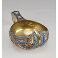 Imperial Russian Silver-Gilt Shaded Enamel Presentation Kovsh in Box image 4