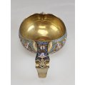 Imperial Russian Silver-Gilt Shaded Enamel Presentation Kovsh in Box image 6