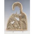Important 19C Russian Vladimir Mother of God Icon 84 Silver Gilt Filigree Oklad image 5