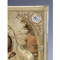 Russian Silver-Gilt Oklad Icon of the Vladimir Mother of God by Sazikov, Moscow, 1833 image 2