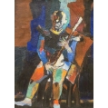 Isaac Pailes (Russian-French, 1895–1978) Clown – École de Paris Oil Painting image 1