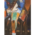 Isaac Pailes (Russian-French, 1895–1978) Clown – École de Paris Oil Painting image 4