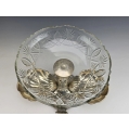 Large 19C Austrian Silver Crystal Serving Centerpiece image 7