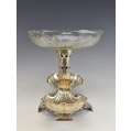 Large 19C Austrian Silver Crystal Serving Centerpiece image 11