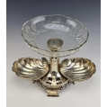 Large 19C Austrian Silver Crystal Serving Centerpiece image 13