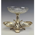 Large 19C Austrian Silver Crystal Serving Centerpiece image 14