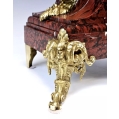 Large 19C French Gilt Bronze Rouge Marble Clock Statue image 6