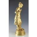 Large 19C French Gilt Bronze Sculpture Signed J. Lecompre image 7