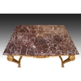 Large 19C French Giltwood Marble Top Center Table image 4